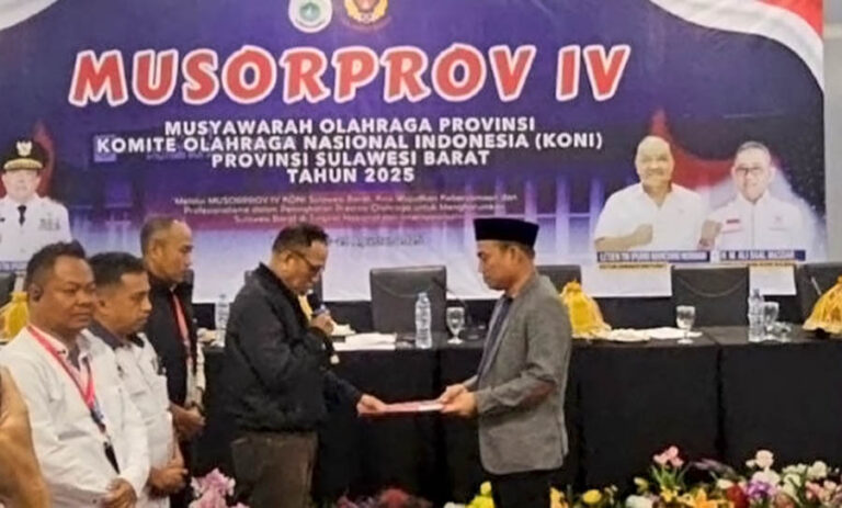 Syamsul Samad Resmi Pimpin KONI Sulbar Masa Bakti 2025–2029